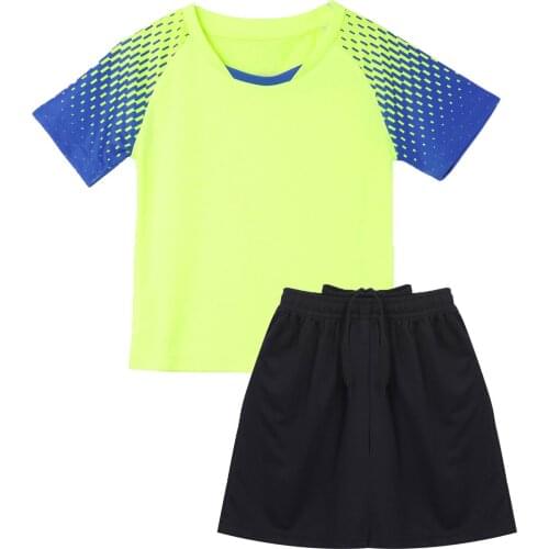 Boys Kids Breathable Sports Outfit Sportswear Short Sleeves Casual Tops and Drawstring Shorts Set Football Basketball Sport Suit