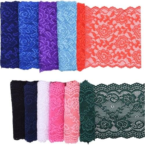 2 Yard 15cm Width Flower Parttern Stretch Elastic Lace Ribbon Fabric DIY Garment Accessories Sewing Lace Trim Wedding Decoration