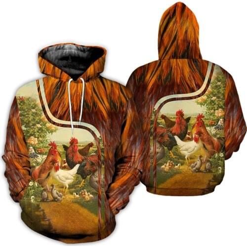 Hot sale Men women beautiful chicken racing limited edition 3d zipper hoodies long sleeve Sweatshirts jacket pullover tracksuit