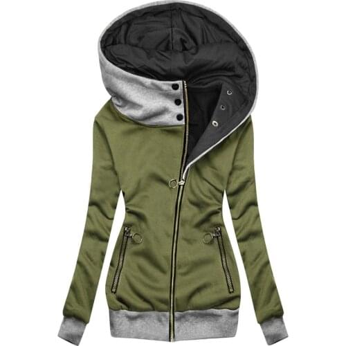 Fashion Women Jacket Casual Warm Overcoat Printed Hooded Turtleneck Zipper Pocket Sweatshirt Jacket No Holes In The Cuffs Floral