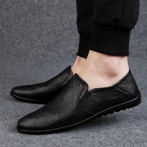 2021 High Quality Men Genuine Leather Loafers Men Breathable Spring Autumn Casual Outdoor Non Slip Leisure Loafer Men Sneakers