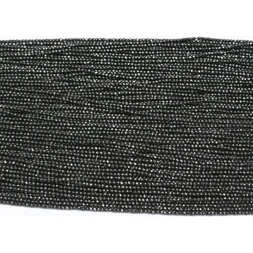 Natural black hematite stone 2mm 3mm new round faceted loose beads fashion diy high grade jewelry making 15" B467