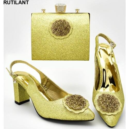 New Arrival Italian Shoe and Bag Set for Party In Women Matching Shoe and Bag Set for Party Womens Party Dress Shoes Pointed Toe