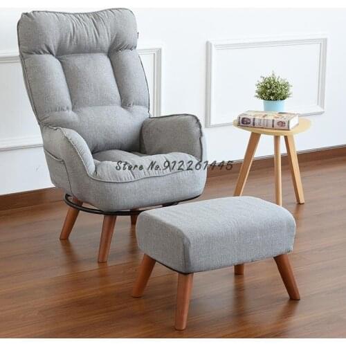 Japanese-style Single Fabric Leisure Tatami Lazy Sofa Houndstooth Computer Swivel Chair Pregnant Women Recliner Nursing Chair