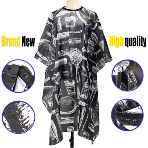 Printed Barber Cape Neck Closure Adjustable Home Barber Shop Kids Adults Hairdressing Hairstyling Apron