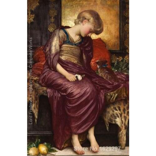 Portrait paintings Frederic Leightons reproduction Kittens hand painted High quality