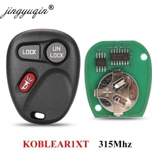 Jingyuqin KOBLEAR1XT Keyless Remote For Chevrolet Silverado Suburban S10 Tahoe Fit GMC Yukon Sierra 315Mhz 3 Buttons Car Key Fob