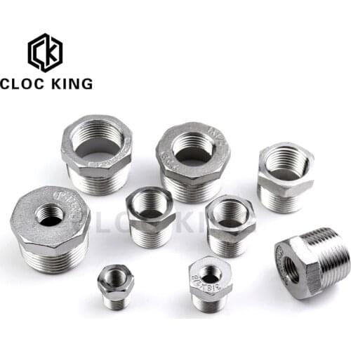 1/8" 1/4" 3/8" 1/2" 3/4" 1" SS304 stainless steel Pipe Reducer Fittings Hex Reducing Bushing Male To Female Thread Pipe Fitting