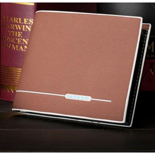 Retro Short Bifold Wallet for Men Small Leather Cards Wallets Purse Purses Male Mens Wallet Slim Business ID Card Holders Wallet