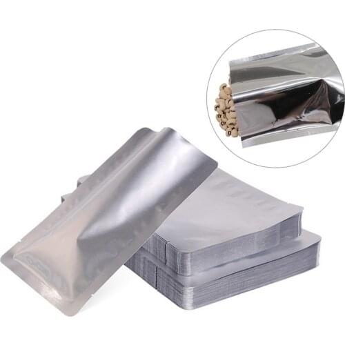 100PCs Silver Vacuum Sealer Pouches Storage Bag Heat Seal Aluminium Foil Bags Food Grade Heat Sealing Bag Kitchen Supplies