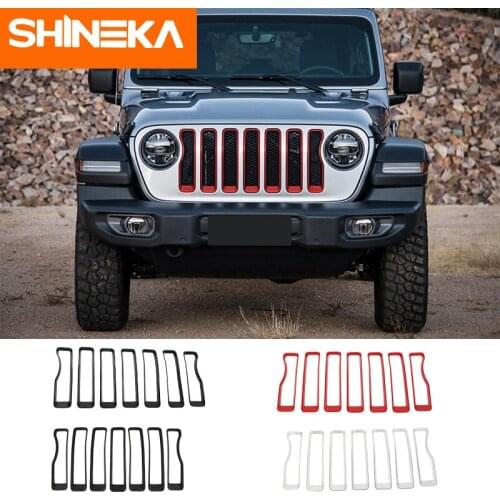 SHINEKA Racing Grills 2018 for jeep wrangler jl ABS Front Grill Head Lights Lamps Car Styling For Jeep Wrangler JL Accessories