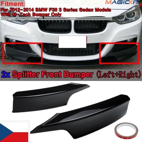 MagicKit Sport-PERFORMANCE Front Flaps Splitter Black Gloss Lip For BMW F30 F31 M Bumper
