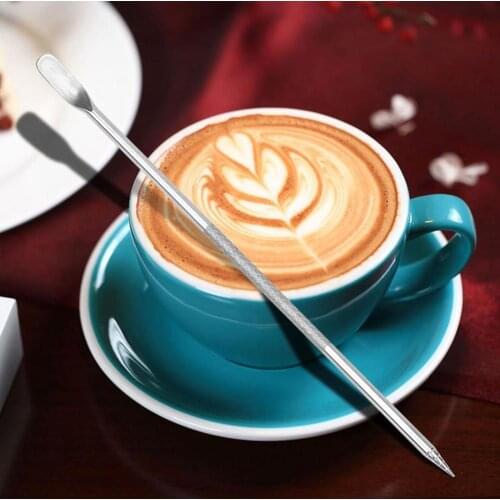 Steel Coffee Pull Flower Needle Fancy Cofe Needles Coffee Decor Supplies Stick Carved Art Cappuccino Espresso Pen Y4U5