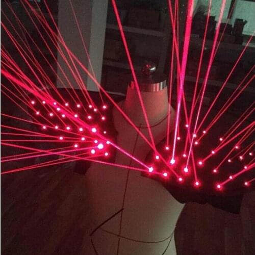 Red Laser Suit, LED Vest, Luminous Waistcoat Laser Gloves Glasses For Laser Show Fluorescent costume nightclub party stage wear