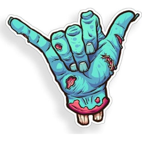 Zombie Hang Loose Sticker Shaka Car Window Bumper Cup JDM Skull Hand Vinyl Decal