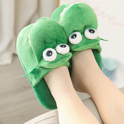 Cartoon Crocodile Funny Shoes Lovely Indoor Slippers Ladies Home Shoes Fashion Plush Warm Slippers Women Winter Shoes