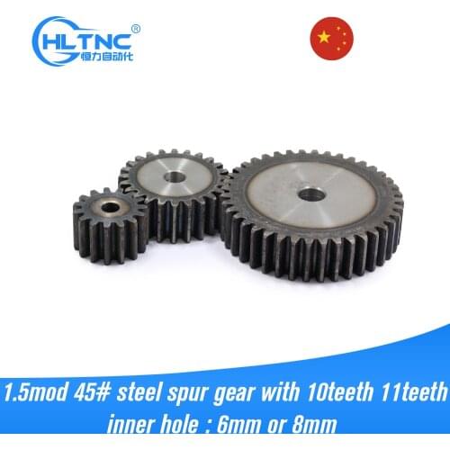 1.5 die spur gear 10T 11T 12 teeth straight metal gear tooth surface quenched 45 # steel thickness 15 ex-factory price