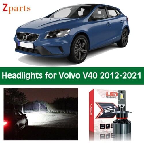 1 Pair Car LED Headlight For Volvo V40 2012 - 2021 Canbus Headlamp Lamp Low High Beam Bulbs Lighting Light Accessories Parts