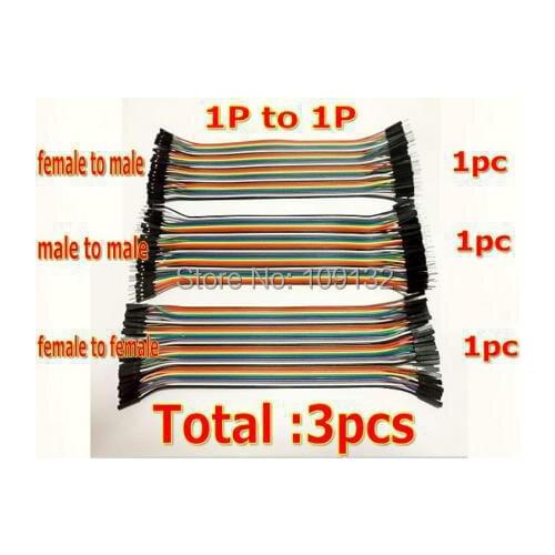 120pcs 20cm male to male, female to male, and female to female jumper wire connector Dupont cable for Breadboard Free Shipping