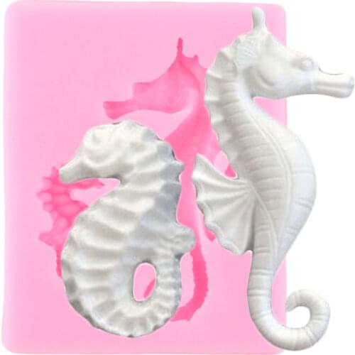 3D Sea Horse Silicone Mold Hippocampus Polymer Clay Candy Molds Chocolate Fondant Moulds Cupcake Topper Cake Decorating Tools