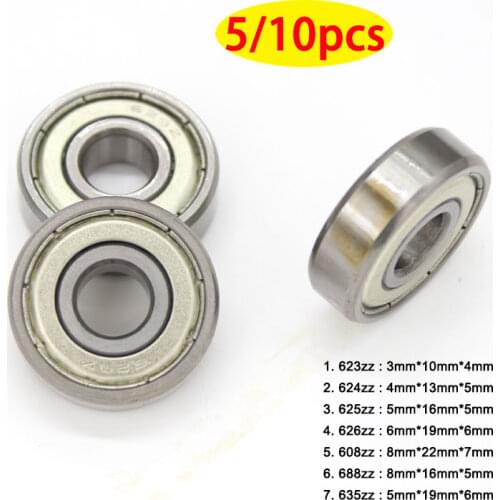 5/10PCS Miniature Bearing Steel 608zz 623z 624z 625z 626z 627z 628z 629z Electrical Precision High-speed Bearings