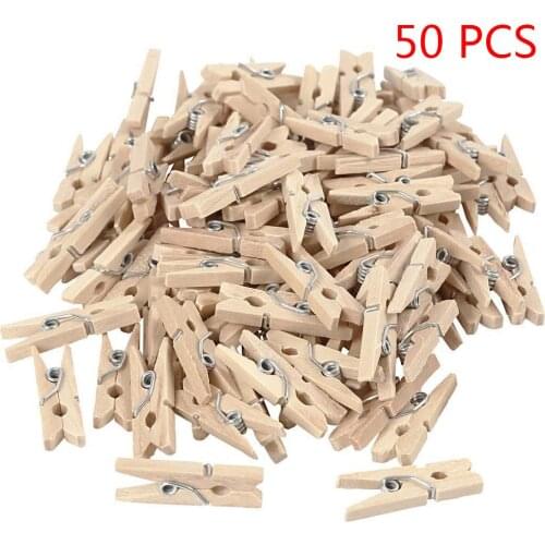 50 pcs Storage Clip Mini 25mm Natural Wooden Clips Photo Clips Clothespin DIY Wedding Party Wooden Clip Clips Pegs Dropshipping