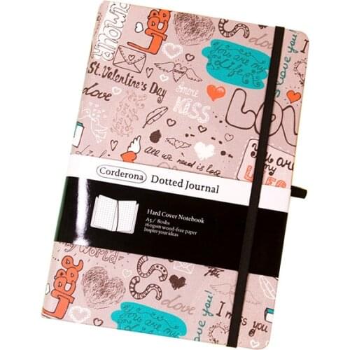 A5 160gsm Bullet Dotted Grid Journal Thick Hardcover Notebook Valentine Diary Travel Planner