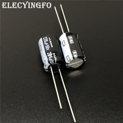 10pcs/100pcs 220uF 50V Japan NICHICON HW Series 10x16mm High Ripple Low Impedance 50V220uF Aluminum Electrolytic Capacitor