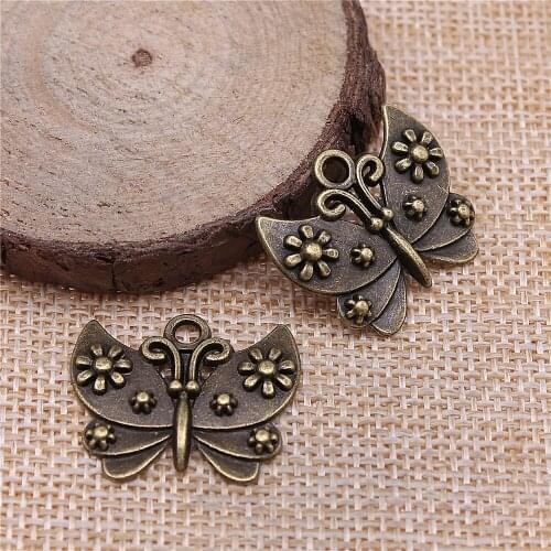 Free shipping 29pcs 26x21mm antique bronze butterfly charms diy retro jewelry fit Earring keychain hair card pendant accessories