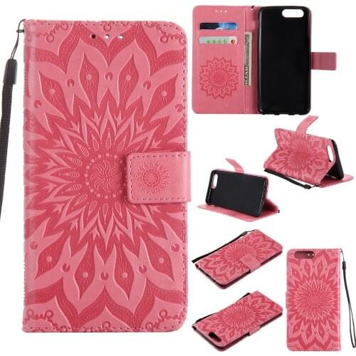 Sunflower Flip Case for fundas Oneplus 5 Case for Oneplus 5 / One Plus 5 Case 5.5" + Card Holder