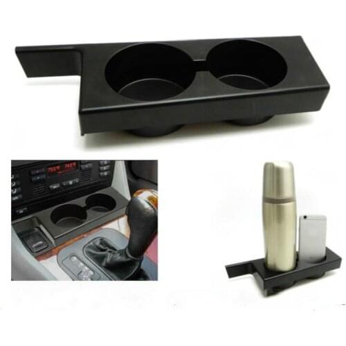 Black Front Car Cup Holder Car Drink Holder Car Accessories for BMW E39 5-Series 1997-2003 Plastic Black Portable Car Cup Holder