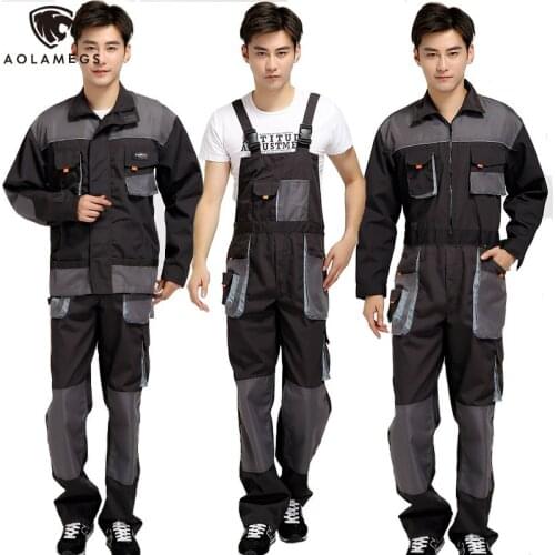 Mens Overalls Protective Repairman Working Colthes Men Women Workwear Strap Jumpsuit Workshop Coverall Uniforms Plus Size S-4XL