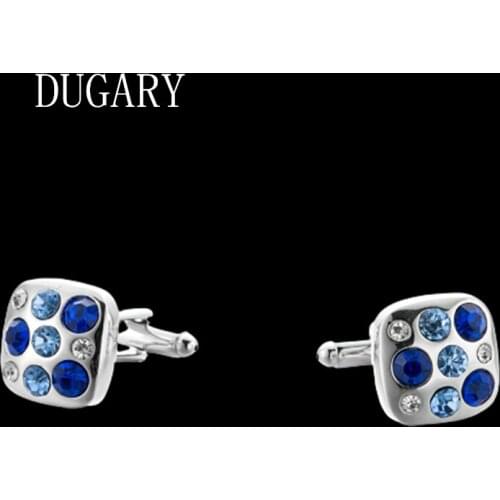 DUGARY Luxury shirt cufflinks Brand cuff buttons cuff links gemelos High Quality Metal crystal wedding abotoaduras Jewelry