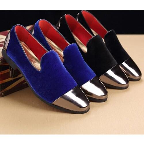 ERRFC Fashion Forward Men Casual Loafer Shoes Blue Black Slip On Flock Trending Leisure Shoes Man Plus Size 13 14 Zapatos Hombre