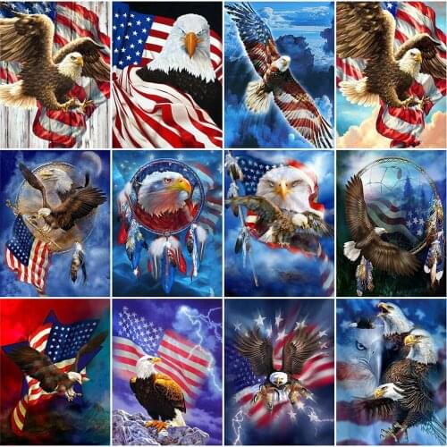 EverShine Diamond Painting Animal Full Square Diamond Embroidery Eagle Cross Stitch Mosaic Picture Of Rhinestones Decor For Home