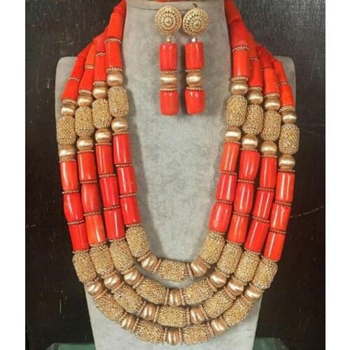 Fantastic Wedding Coral Beads African Jewelry Sets New New Dubai Bridal Jewelry Set Gift Free Shipping CNR692