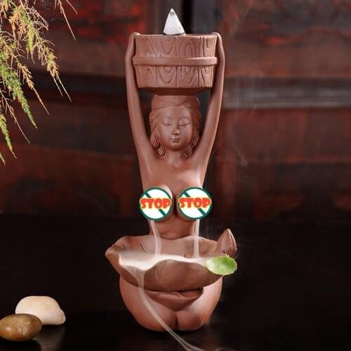 Hot Beauty Purple Clay Backflow Incense Burner Sandalwood Ceramic Censer Tea Ceremony Decoration Home Decoration Incense Holder