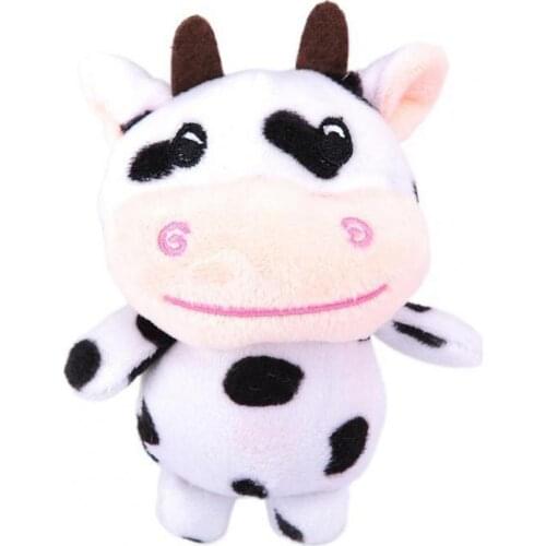 Cute Cattle Design Plush Doll Stuffed Toy Keychain Key Holder Bag Pendant Decor