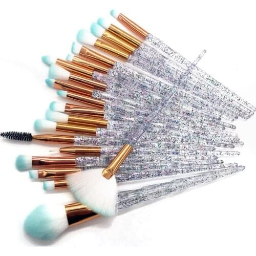 New 20 PCs Eye Makeup Brush Unicorn Diamond Eye Shadow Brush Makeup Brush Set Beauty Tools