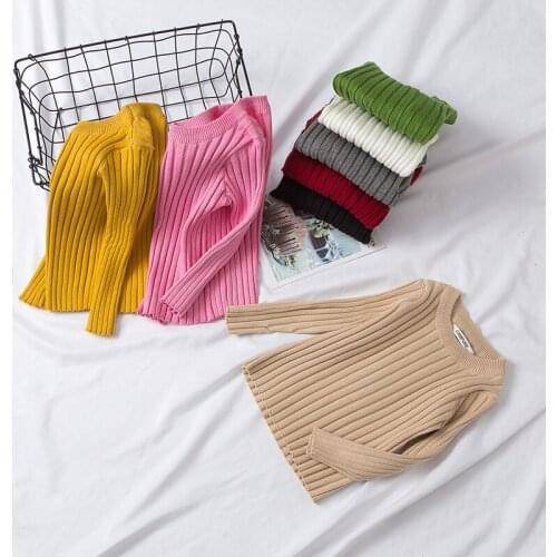 New arrived winter Children sweater Girl boy solid candy baby clothes kids baby Knitted wholesales 1-6year