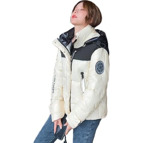 New Splicing Korean Style Winter Cotton Coat Women 2021 Down Cotton Loose Detachable Cap Thicken Short Jacket Female JD1286