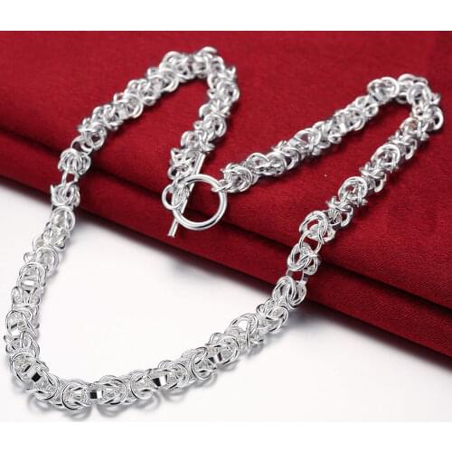 Hot classic 925 Sterling Silver Necklaces Charm Noble Jewelry 18 Inches women Fashion mens necklace Party Christmas Gifts
