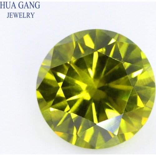 Peridot 0.8~10mm Cubic Zirconia Round Shape 5A Brilliant Cut Loose CZ Stone Synthetic Gems For Jewelry Making Gems Wholesale