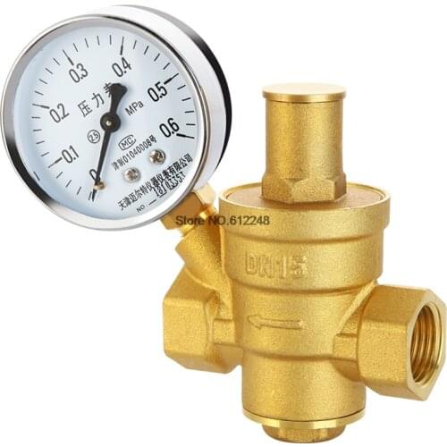 G 1/2" 3/4" 1" 2" Brass Water Pressure Reducing Maintaining Valve DN15/DN20/DN25/DN32 Regulator Adjustable Relief Valve Gauge