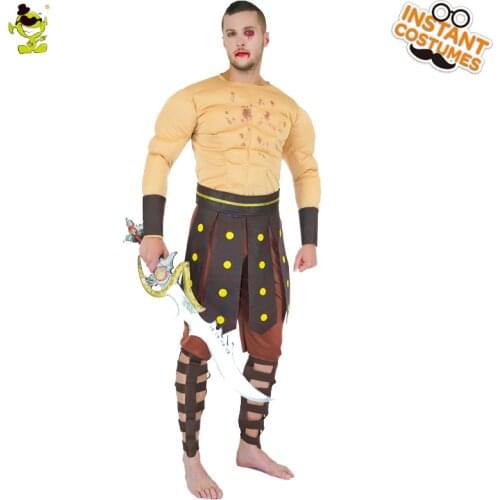 Roman Warrior Costumes Role Playing Party Men Costume Gladiators Knight Adult Cosplay Theme Outfits for Purim Holiday Party