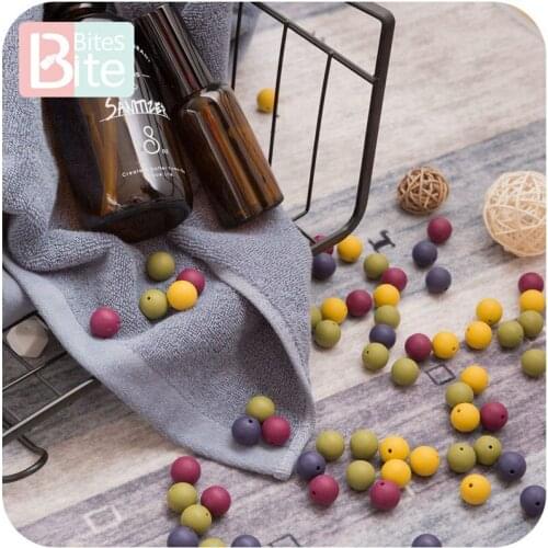 Bite Bites 15mm 30PC 4-6 Months Silicone Beads Baby Teething Beads Safe and Natural Ecofriendly Non-toxic No BPA Silicone Beads