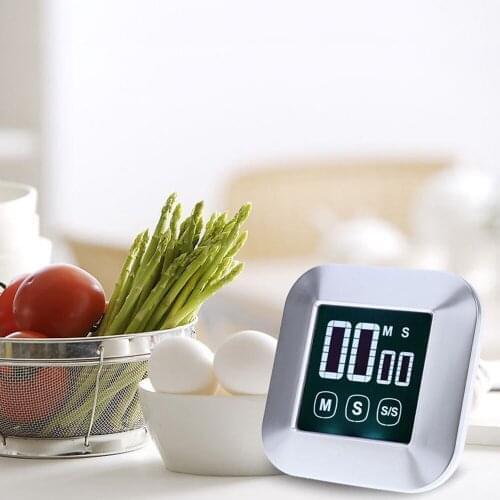 Touch Screen Timer Kitchen Baking Countdown Timer Multifunctional LCD Display Timer Stopwatch Alarm Magnetic Kitchen Gadgets