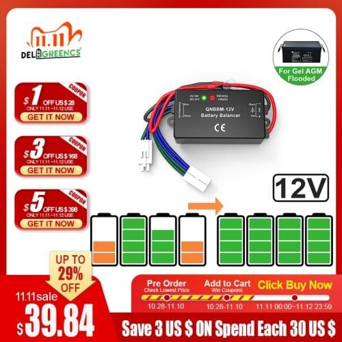 Hot 12V Lead Acid Battery Equalizer QNBBM Balancer BMS Flooded AGM GELL Battery Anti-vulcanization,Anti-corossion 1pcs