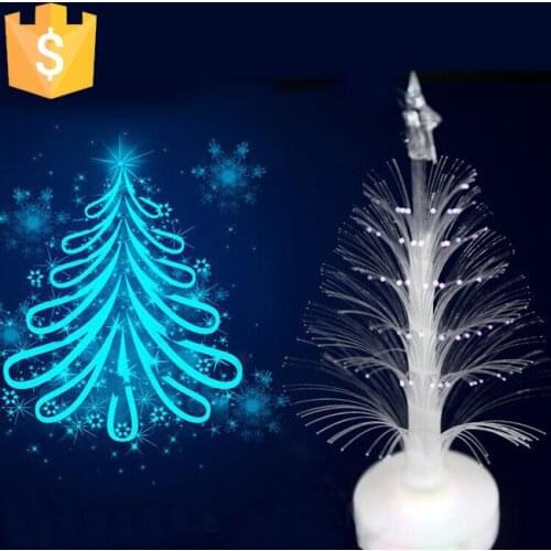 Christmas Tree Color Changing LED Light Lamp Home Party Decoration Ornament X-mas Tree Fiber LED Nightlight Wholesale 10pcs