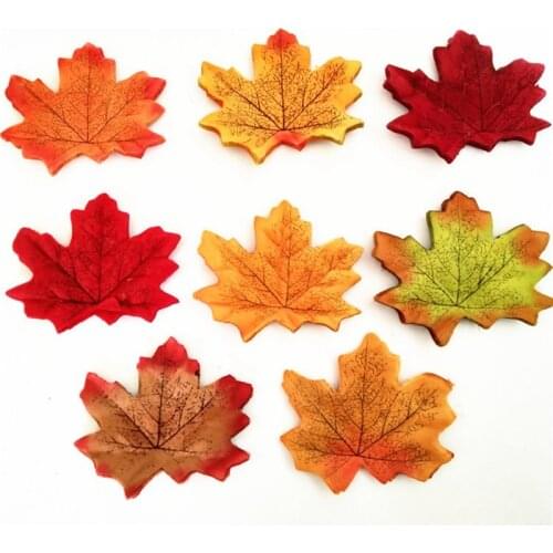 100 Autumn/Maple Silk Leaves Multi Coloured/Wedding/Decoration